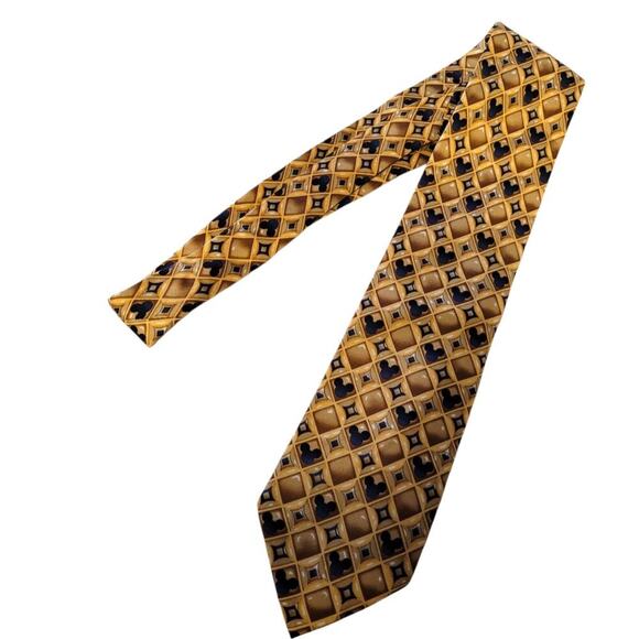 Walt Disney World Gold & Blue Mickey Mouse Heads Silk Tie Classic Length 60" - Picture 1 of 5